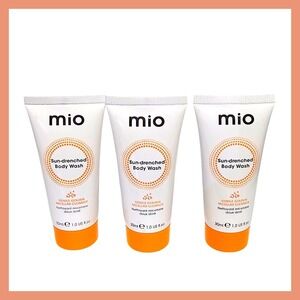 3 x Mio Sun-Drenched Body Wash Gentle Golden Micellar Cleanser 1oz / 30ml New